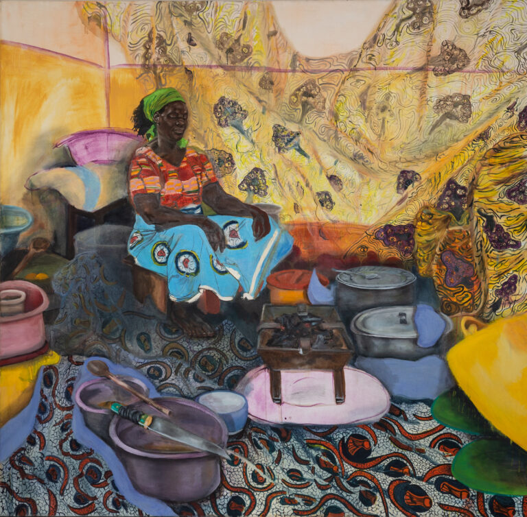 Afričanka, olej na plátně, 200x200cm, 2018 - Tereza Zichová