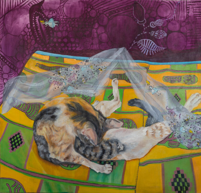 Tanzanijská kočka, olej na plátně, 200x195cm, 2018 - Tereza Zichová