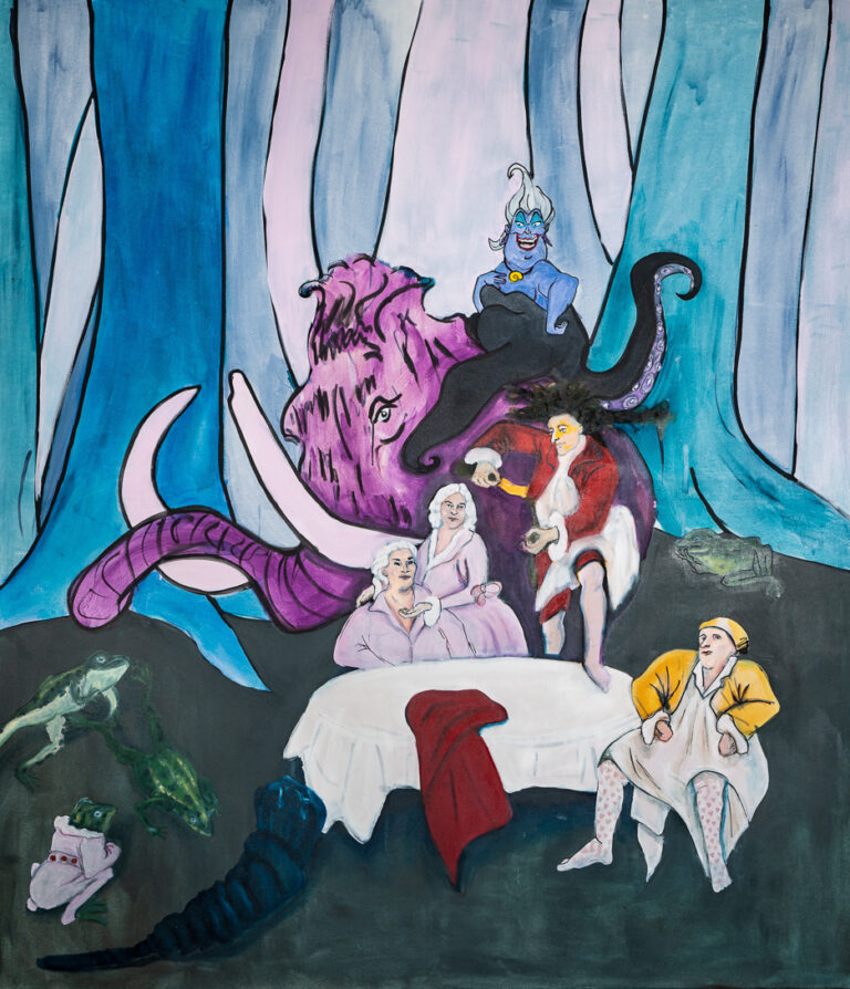 Slavnostní příjezd, olej a akryl na plátně, 170x200cm, 2022 - Tereza Zichová (malba)